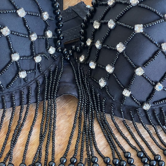 SOLD-SEXY FESTIVAL BRA TOP Embellished Beads & Crystal Fringed Adjustable Straps - Picture 6 of 10
